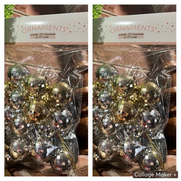 (2) 20 Count of Small Disco Ball Christmas Ornaments - Picture 1 of 5